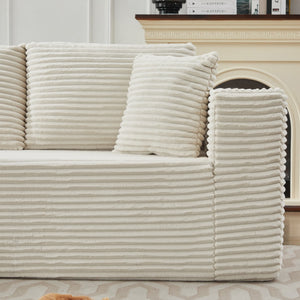 English Elm 106" Plush Corduroy Cloud Sectional Sofa with Right Chaise — Deep Seat, No Assembly, Modern Comfort W1143S00026 W1143S00026