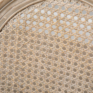 English Elm HOMCOM Vintage French-Style Upholstered Dining Chairs Set of 2 with Rattan Back, Linen-Touch Seats W2225P217142