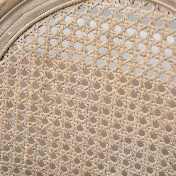 English Elm HOMCOM Vintage French-Style Upholstered Dining Chairs Set of 2 with Rattan Back, Linen-Touch Seats W2225P217142