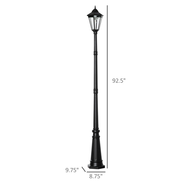 English Elm Outsunny Solar Vintage Lamp Post Waterproof Aluminum Pathway Garden Light 8 Ft W2225P174554