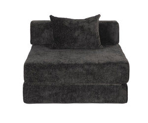 English Elm Compression Convertible Floor Sofa Bed - Versatile Modular Seating & Sleeping Solution In Black W3723P345653