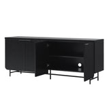 69" Scandinavian 4 Door Sideboard Black REED5DBL2 Walker Edison