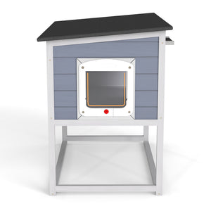 English Elm 2-tier Pine Rabbit Hutch on Wheels with Ramp Removable Tray and Openable Roof W2181P356242