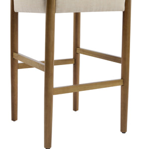 English Elm Christopher Knight Home® - 28.5'', Solid Wood Bar Stool Set of 2 with White Polyester Cushion, 28.5'' Counter Height Modern Rustic Appeal N780P271400W