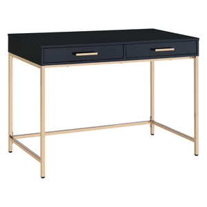 OSP Home Furnishings Alios Black Desk Black/Gold