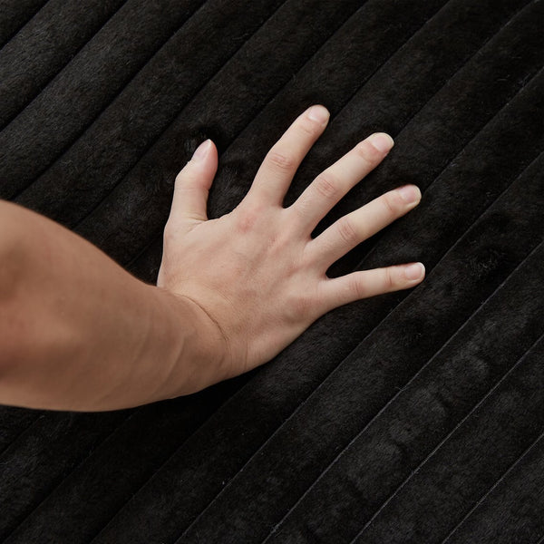 English Elm 87" Oversized Sectional Lounge Chaise - Cloud-Like Comfort In Stylish Black Corduroy With Footstools W834S00333