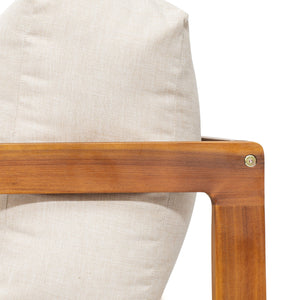 English Elm Christopher Knight Home® - Tanah 360° Outdoor Swivel Lounge Chair in Teak Finish with Plush Beige Cushions — Stylish Patio Comfort N775P361825T