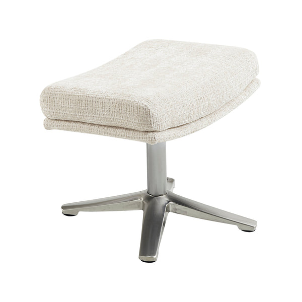 English Elm Comfortable Swivel Chair with Ottoman, Chenille Upholstery, Silver Metal Base, Plush Modern Comfort Beige 30 L x 35 W x 30 H B011P304982