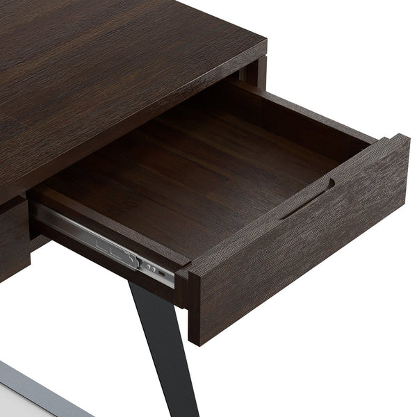 English Elm Lowry - Industrial-Style Desk In Distressed Hickory Brown With Metal Accents & Ample Storage Space B136P158878