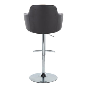English Elm Contemporary Swivel Barstools Set of 2 Adjustable Chrome Base Faux Leather Bucket Seats B202S00747