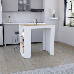 English Elm Portree Kitchen Island - Stylish Space-Saving Design With 3-Side Shelves For Modern Living Spaces B070P188817-GIGA