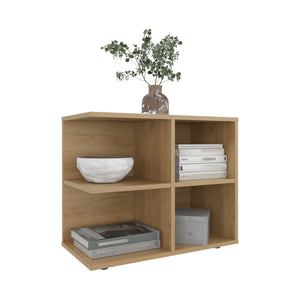 English Elm Royal Console Sideboard Cart - 2 Doors & Open Shelves, Multipurpose Oak Storage with Kronos Finish, Compact Elegance B200P362027