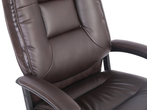 OSP Home Furnishings High Back Bonded Leather Office Chair with Lumbar Support and Ergonomic Padded Seat Espresso EC5162-EC1
