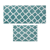 Madison Park Bittman Modern/Contemporary Reversible High Pile Tufted Microfiber Bath Rug MP72-5668 Aqua