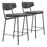 Charon Counter Stool - Set of 2 Vintage Black 110263 Zuo Modern