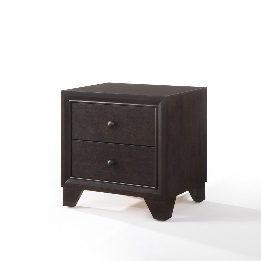 English Elm Espresso Two-Drawer Nightstand with Dovetail Drawers & Metal Glides, 22"W x16"D x22"H — Elegant Storage Piece B011P317180