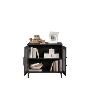English Elm Library Base - Modern Black Storage Solution With Adjustable Shelves For Small Spaces & Versatile Use B356P402766
