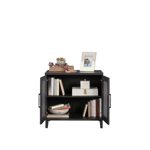 English Elm Library Base - Modern Black Storage Solution With Adjustable Shelves For Small Spaces & Versatile Use B356P402766