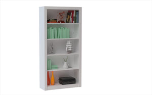 English Elm Olinda Modern 5-Shelf Tall Bookcase — Contemporary Open Shelving for Living Room, Office Storage White B365P398311
