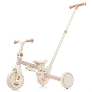 English Elm 7 in 1 Convertible Toddler Trike Aluminum Foldable Push Bike with Canopy for Ages 1 to 6 Pink N726P248345G