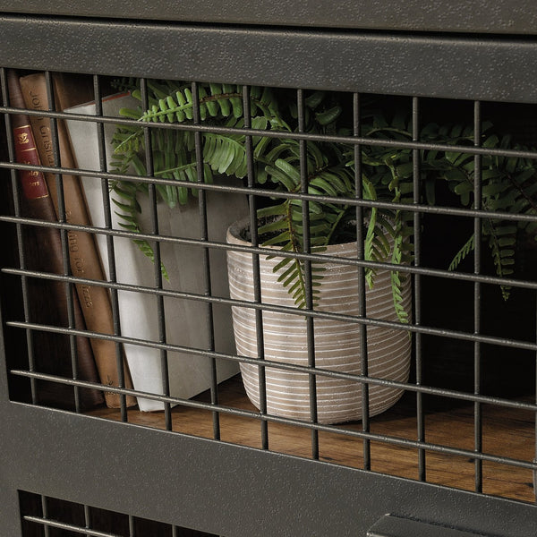 English Elm Credenza, Modern Industrial Media Console For Tvs Up To 60" With Stylish Brown Finish & Storage Solutions B356P402749