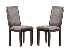 English Elm Modern Upholstered Dining Chairs Set of 2 — Stylish Fabric Seats with Foam Cushion, Solid Rubberwood Frame, Easy Assembly Grey 42 L x 20 W x 13 H B011P314242