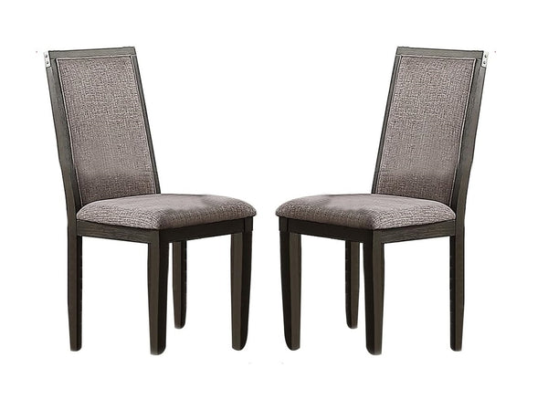 English Elm Modern Upholstered Dining Chairs Set of 2 — Stylish Fabric Seats with Foam Cushion, Solid Rubberwood Frame, Easy Assembly Grey 42 L x 20 W x 13 H B011P314242