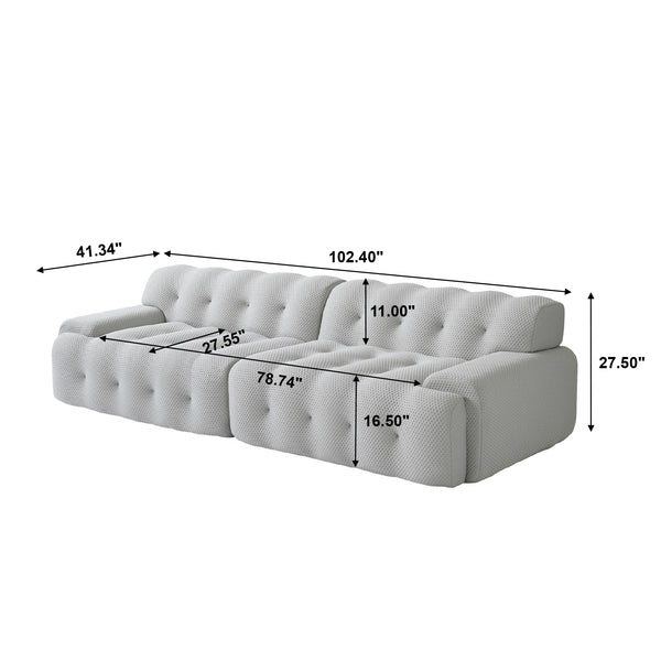English Elm Bubble Modern Armless Sectional Sofa - 3D-Knitted Loveseat With Plush Comfort & Stylish Design B341S00010