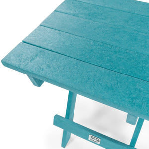 English Elm Riverstone Recycled Hdpe Folding Outdoor Bistro Table Weatherproof Patio Balcony Teal B2745P409702