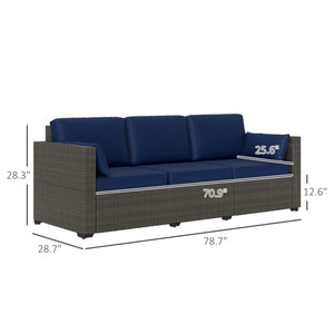English Elm Seater Outdoor Pe Rattan Sofa Deep Cushioned Patio Couch for Deck or Poolside T3971P417835