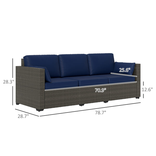 English Elm Seater Outdoor Pe Rattan Sofa Deep Cushioned Patio Couch for Deck or Poolside T3971P417835