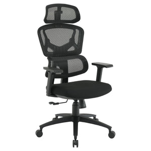 OSP Home Furnishings Mesh Back Ergonomic Manager Chair with Lumbar Support Adjustable Headrest and Padded Seat EM98958HR-3