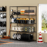 Hearth and Haven Yoke Five Layer Storage Rack with Wheels and Metal Frame, Black W1668P162573