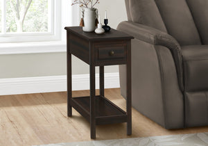 English Elm Accent Drum End Table with Hammered Metal Finish — 22" Handcrafted Cone Shape for Chic Living Spaces Walnut 29 L x 15 W x 7 H B2710P219493
