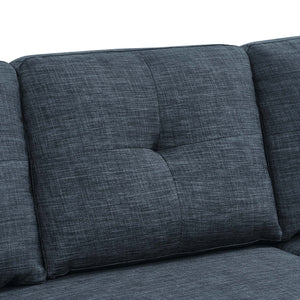 English Elm Upholstered Sleeper Sofa with Chaise & Under-Seat Storage, Reversible L/R, Modern Compact Design Blue B355S00006