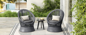 English Elm Christopher Knight Home® - [Set Of 2] Stylish Gray Swivel Wicker Lounge Chairs With Plush Cushions For Indoor And Outdoor Relaxation N767P237032B_2