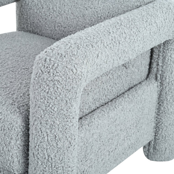 English Elm Christopher Knight Home® - 31.25" Push Back Recliner Plush Teddy Fleece Upholstered Armchair with Foam & Pocket Springs Comfort 90–120–150° Adjustments LIGHT GREY N763P212864R