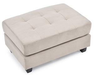 English Elm Malone Tufted Upholstered Ottoman with Sturdy Frame for Cozy Seating and Stylish Small-Space Living Beige 38 L x 27 W x 16 H B078P301554