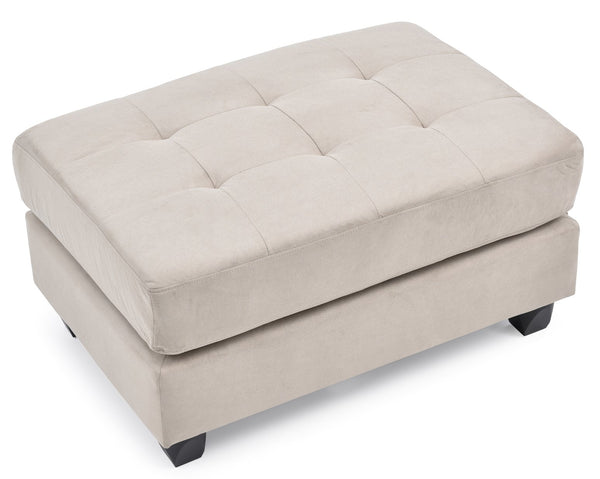 English Elm Malone Tufted Upholstered Ottoman with Sturdy Frame for Cozy Seating and Stylish Small-Space Living Beige 38 L x 27 W x 16 H B078P301554