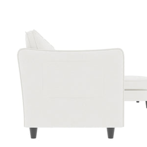 English Elm 107.8'' L-Shaped 3-Seater Sofa With Movable Ottoman & Arm Pockets – Stylish Comfort For Any Space W680S00035