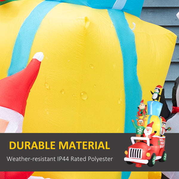 English Elm Christmas Inflatable Santa Six Foot Yard Decor with Rotating Multicolor Light Show T3971P414213