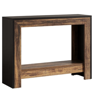 English Elm Rustic Two Tier Narrow Console Table Slim Farmhouse Design for Entryway or Living Room T3971P457285