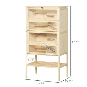 English Elm Pawhut 5-Tier Wooden Hamster Cage - Spacious Multi-Level Habitat With Easy Access And Storage Shelf W2225P217532-GIGA