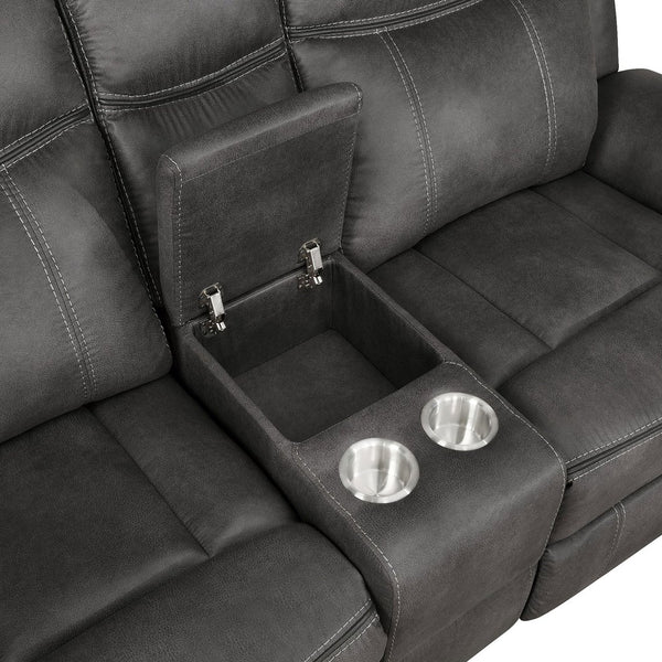 English Elm Franklin Microfiber Reclining Sofa Set with Wall Hugger Design and Tufted Cushioning B062S01586