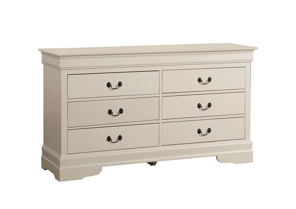 English Elm Louis Louis Phillipe G3160-BC 4 Drawer Chest with Carved Bases Curved Mouldings and Durable Drawers Beige 37 L x 62 W x 20 H B078108224