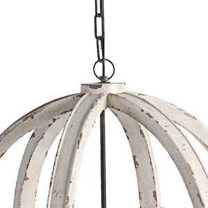 English Elm 22 Inch Six Light Carved Pine Wood Candelabra Chandelier Distressed White Farmhouse B056P416815