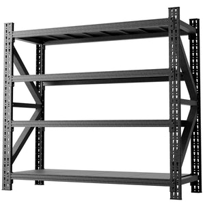 English Elm 5000 Lbs Industrial Steel Garage Shelving Unit with Adjustable Welded Four Shelf Design W2735P457279