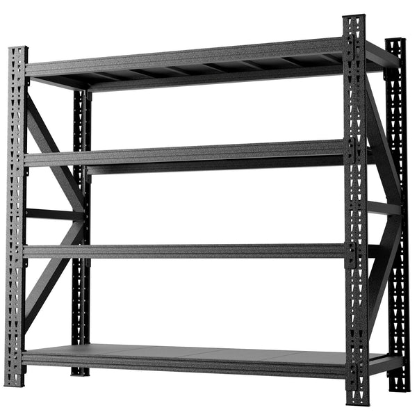 English Elm 5000 Lbs Industrial Steel Garage Shelving Unit with Adjustable Welded Four Shelf Design W2735P457279