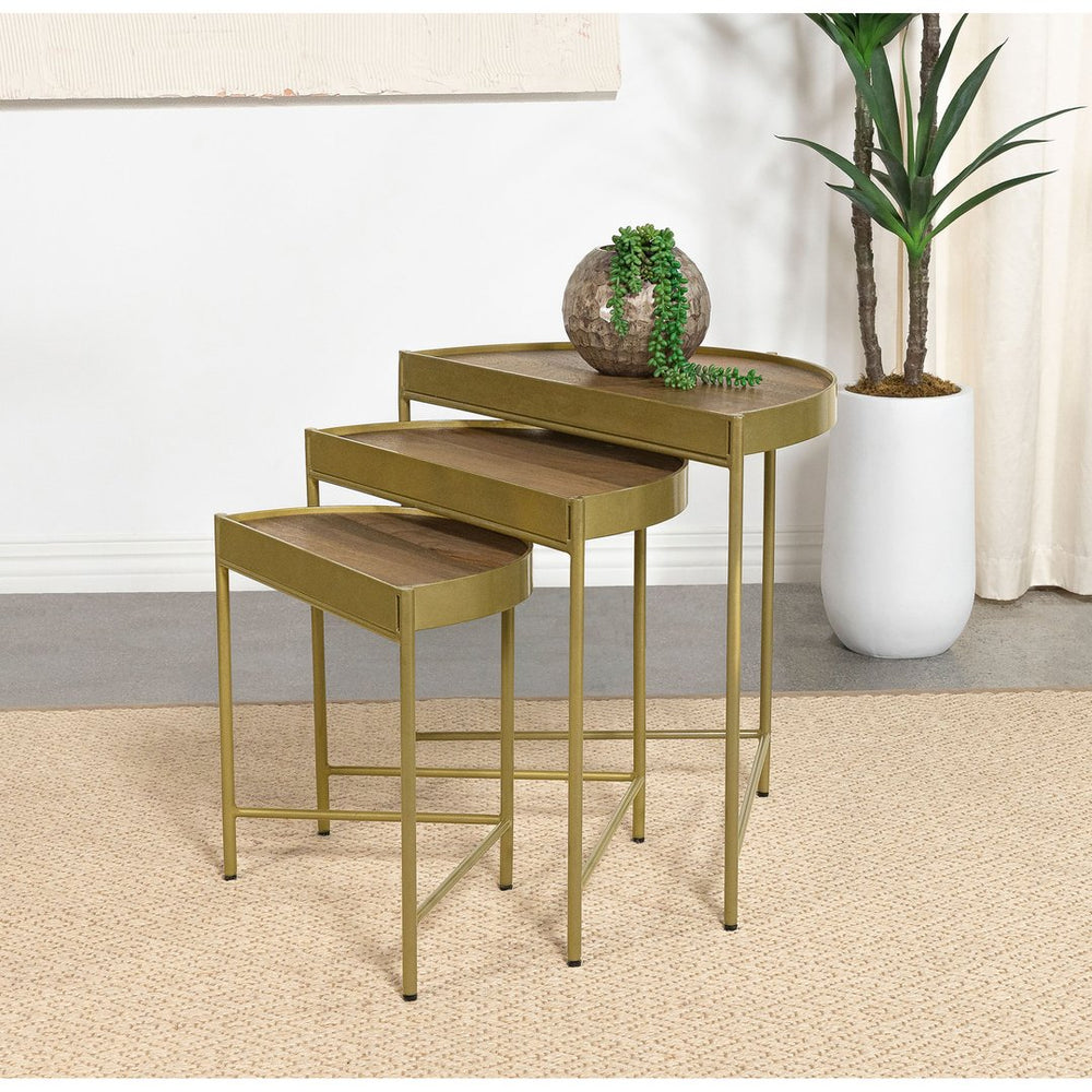 English Elm Darlene Mango Wood Demilune Nesting Tables Retro Glam Set for Living Rooms B062P451824