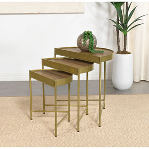 English Elm Darlene Mango Wood Demilune Nesting Tables Retro Glam Set for Living Rooms B062P451824